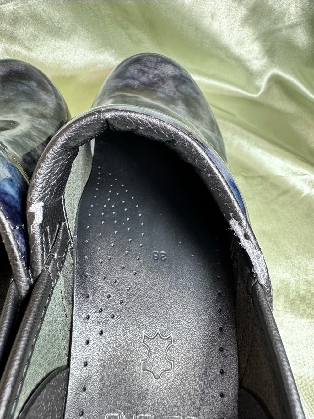 Dansko Professional Blue Marble Patent Leather Nursing Work Clogs Women’s 38 7.5 - Picture 10 of 10